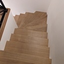 Habillage chêne d'un escalier béton