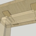 Tabouret haut japonais en bois