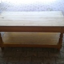 Table haute transformée en table basse