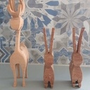 Cerf et lapins à la scie à ruban