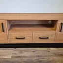 Meuble TV chêne massif et piétement acier