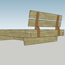 Lit moderne en chêne 140x190