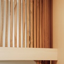 Mezzanine, escalier à pas japonais et claustra en vague