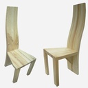 Chaises galbées chêne/frêne-olivier