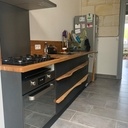 Plan de travail et îlot central