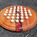 1er jeu de solitaire en bois et epoxy