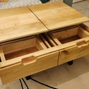 Table basse à double plateaux relevables