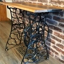 Console vintage Chene et resine epoxy