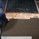 Plancher d'atelier en cube de bois