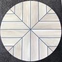 Table basse ronde joints type pont de bateau