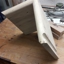 Equerre terminée, en 1er plan la rainure porte cadre