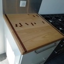 Plan de travail en châtaignier et noyer