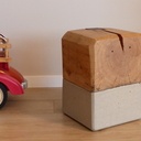 Tabouret en chêne et béton