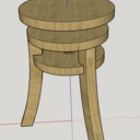 Tabouret réglable en haut, avec grosse tige filetée... M30