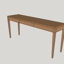 Console trois tiroirs en hêtre.