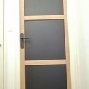 Premier "chantier" porte coulissante et porte "normale" (chene/valchromat)