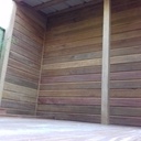 Petite terrasse pergola abris à bois