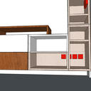 Meuble TV sapelli et MDF