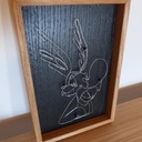 Fil d'acier et cadre bois