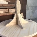 Mesa redonda em pinus -  table ronde en pin