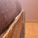 Lit effet patiné 180 x 200 en bois de charpente