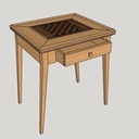 Petite table à jeux à plateau réversible