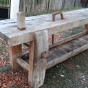 Etabli 2m67, largeur 50cm, hauteur 74cm, épaisseur 9cm : costaud !