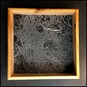 Vide-poche en sapin, orné d’une carte de Saint-Etienne