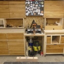 Meuble defonceuse sous table avec chutes