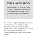 Foire au outils anciens de Bievres 91570