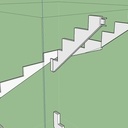 Escalier 2 quarts tournant avec placards et WC