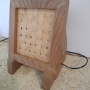 Lampe en bois tissé