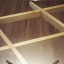 Table Frêne et plateau verre