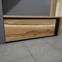 Meuble TV en chêne massif et valchromat noir