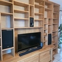 Meuble TV Bibliothèque en chêne