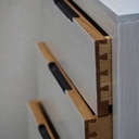 Bureau et caisson à tiroirs en chêne