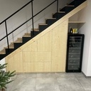 Placard sous escalier mélaminé et 3 plis