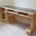 Bureau palette et verre