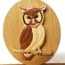 Hiboux en intarsia