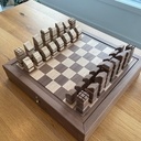 Jeux échèque en merisier et noyer