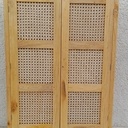 Armoire en Badamier + cannage pandanus