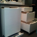 Meuble de salle de bain en frene laqué