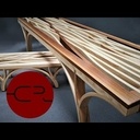 Banc avec bois cintré à la vapeur