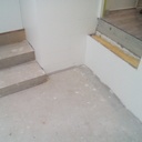 Escalier en frêne avec plat forme