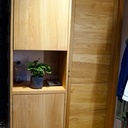 Enssemble de salle de bain avec c'est porte en chene massif.