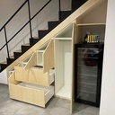 Placard sous escalier mélaminé et 3 plis