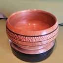 Bol en merisier avec essai de sculpture à la fraise f