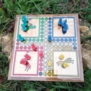 Jeu de petits-chevaux en bois et epoxy