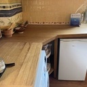 Plan de travail de cuisine sur pietement