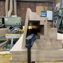 Ensemble de porte, corniche et imposte vitré à Bruxelles